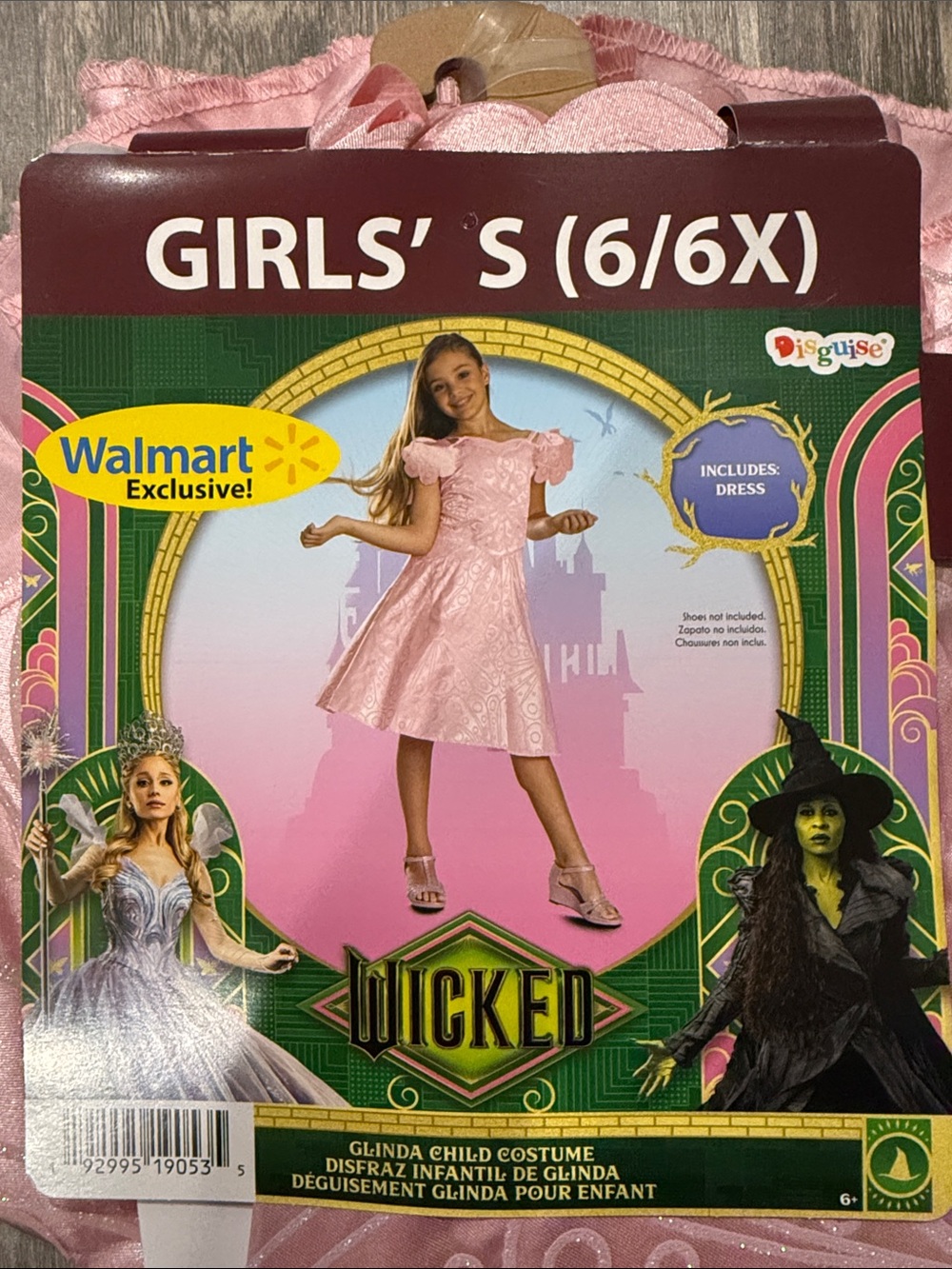 Wicked Glinda Girls' Dress Halloween Costume in Light Pink